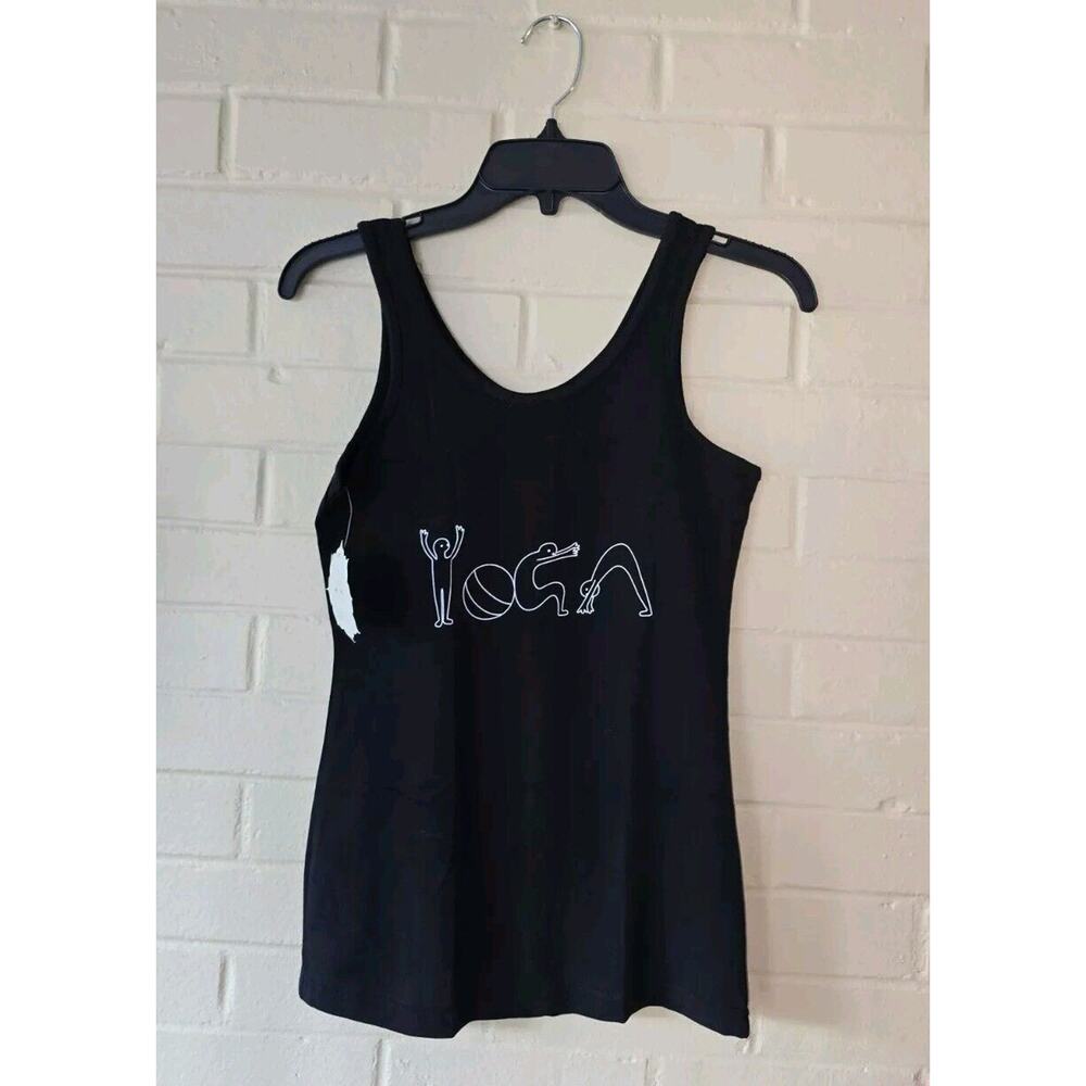 Women's Treelance Organic Cotton Yoga Tank Soft Black Size Small NWT
